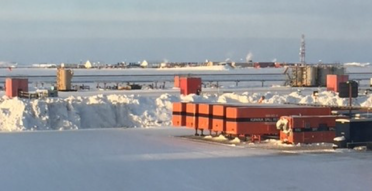 shipping containers in the snow